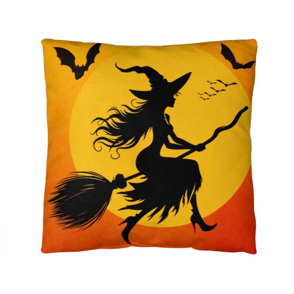 Witch Silhouette Throw Pillow