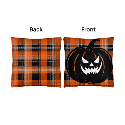 Pumpkin Plaid Throw Pillow