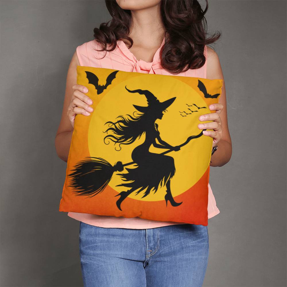 Witch Silhouette Throw Pillow