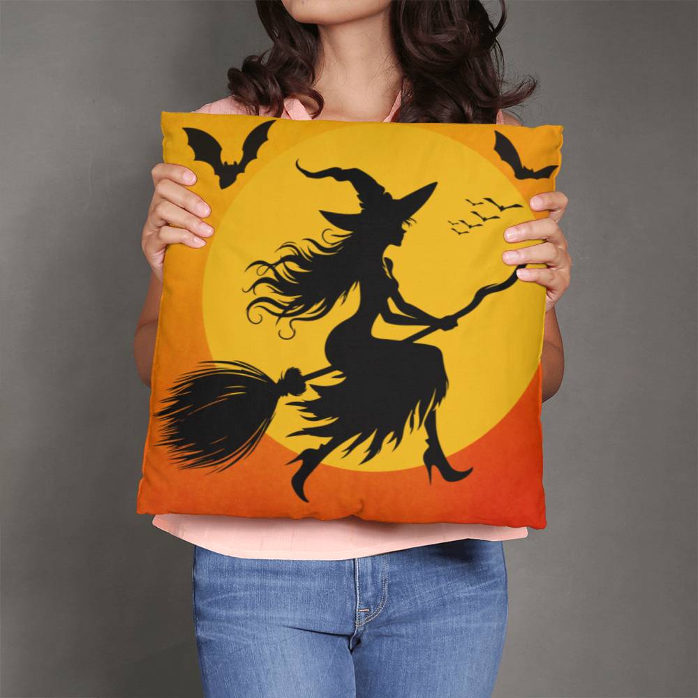 Witch Silhouette Throw Pillow