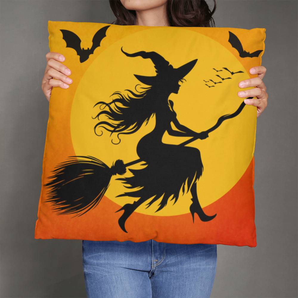 Witch Silhouette Throw Pillow