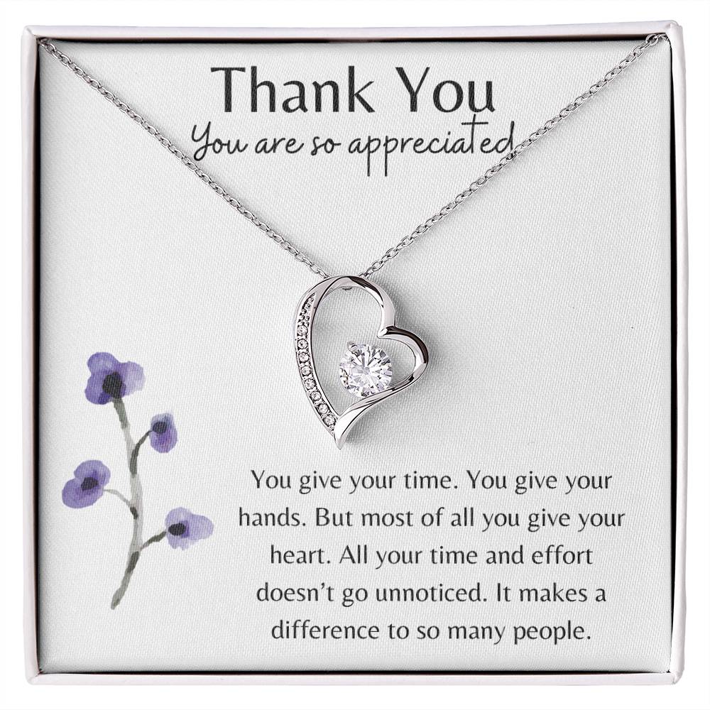 Thank you - You Give Your Heart Necklace