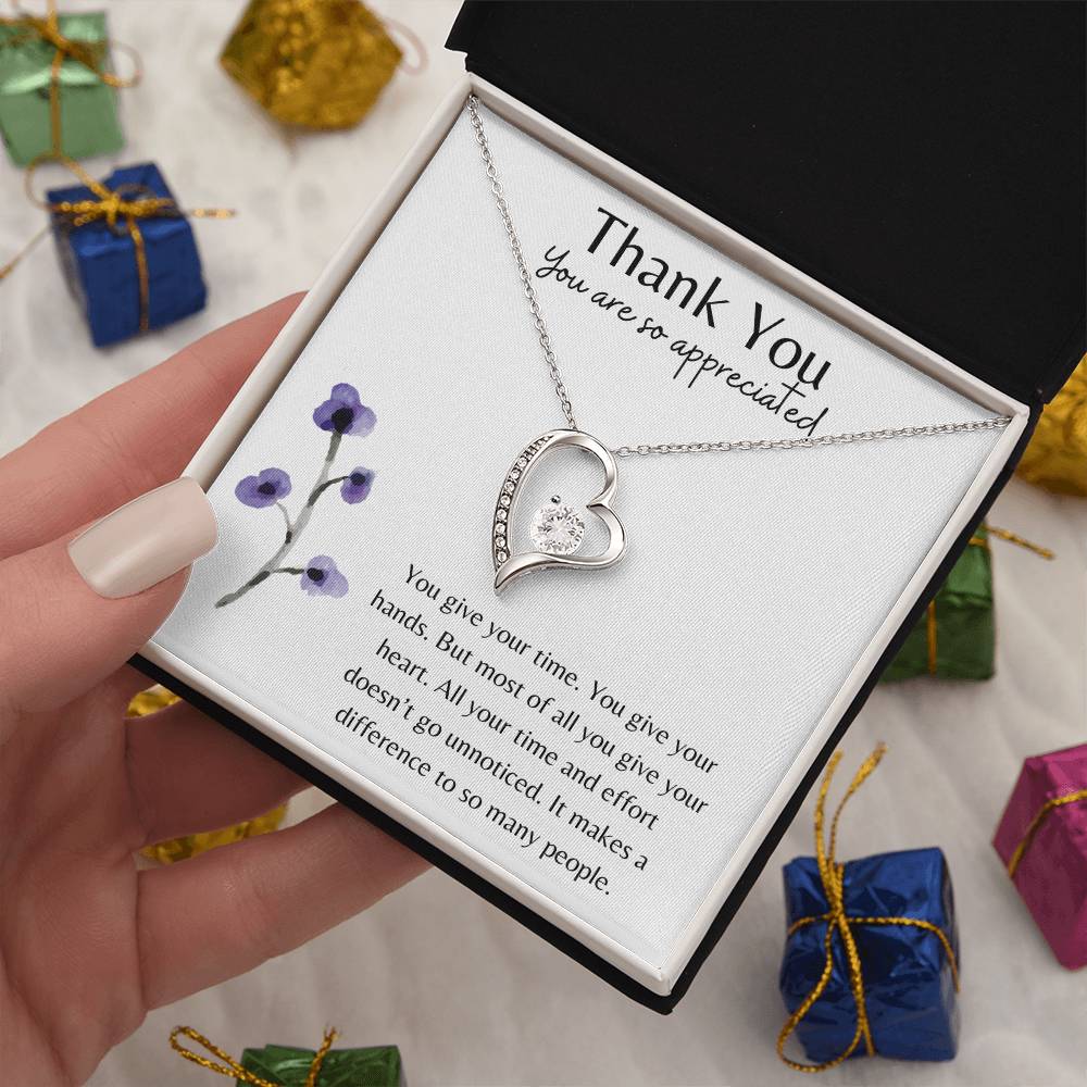 Thank you - You Give Your Heart Necklace