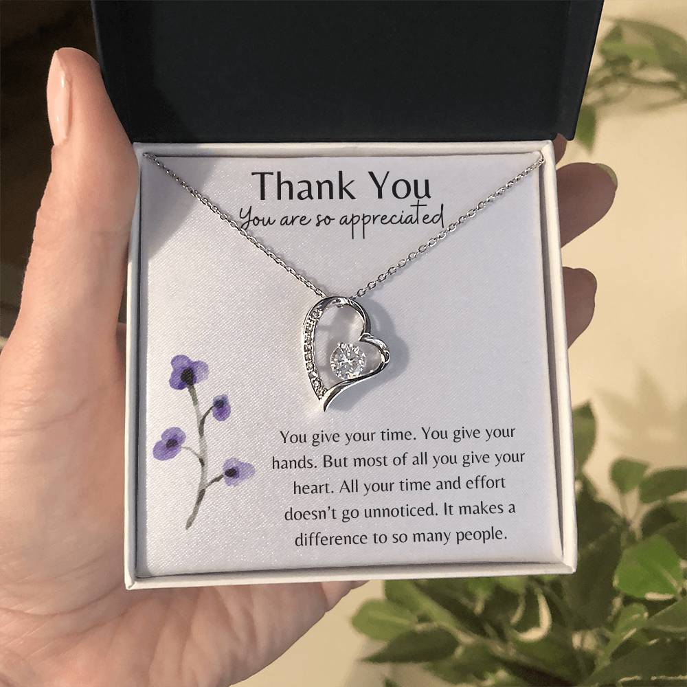 Thank you - You Give Your Heart Necklace