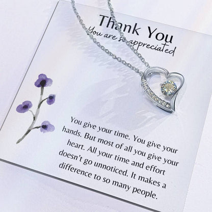 Thank you - You Give Your Heart Necklace