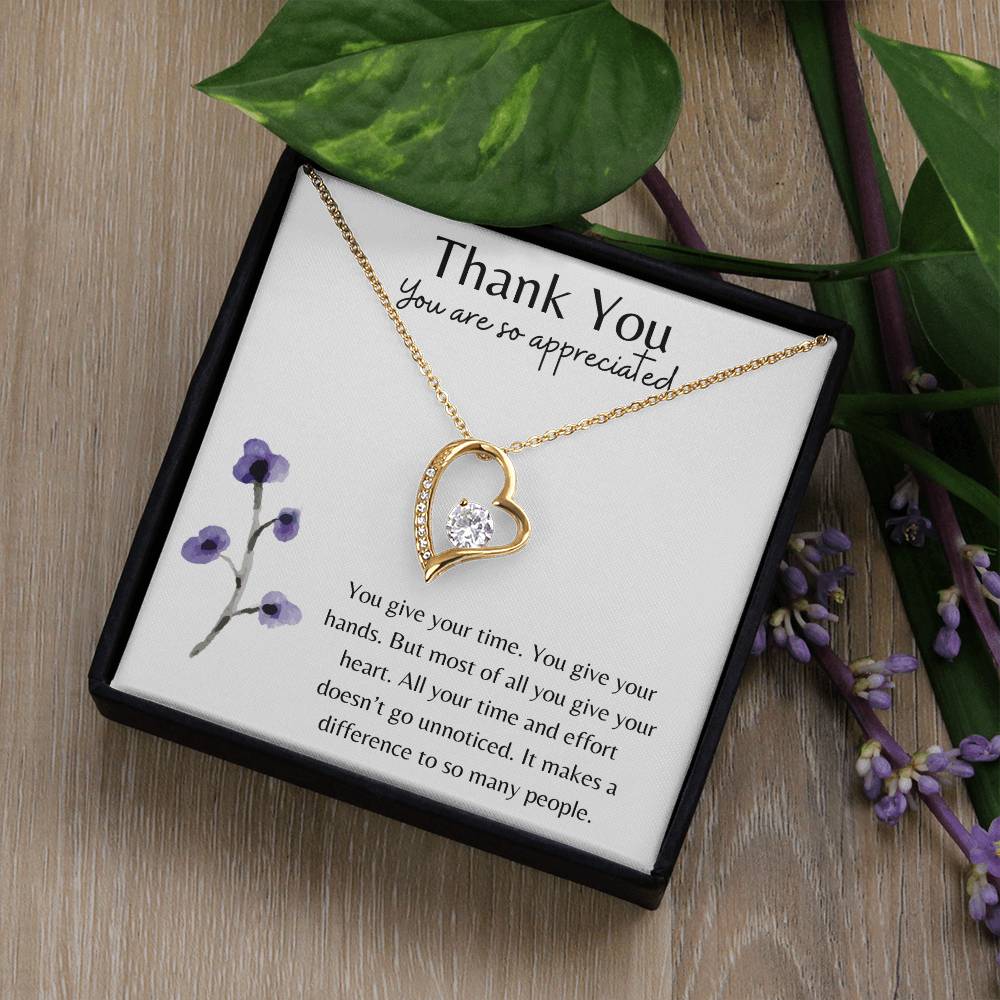 Thank you - You Give Your Heart Necklace