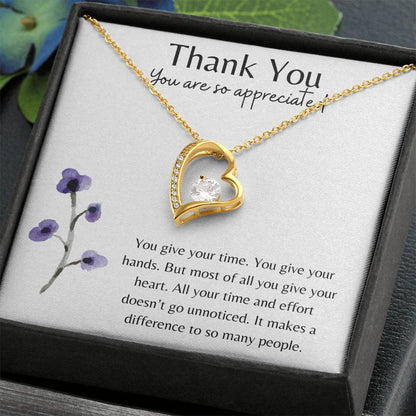 Thank you - You Give Your Heart Necklace