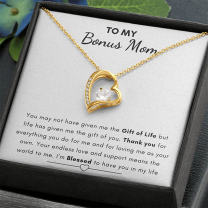 To My Bonus Mom - Heart Necklace