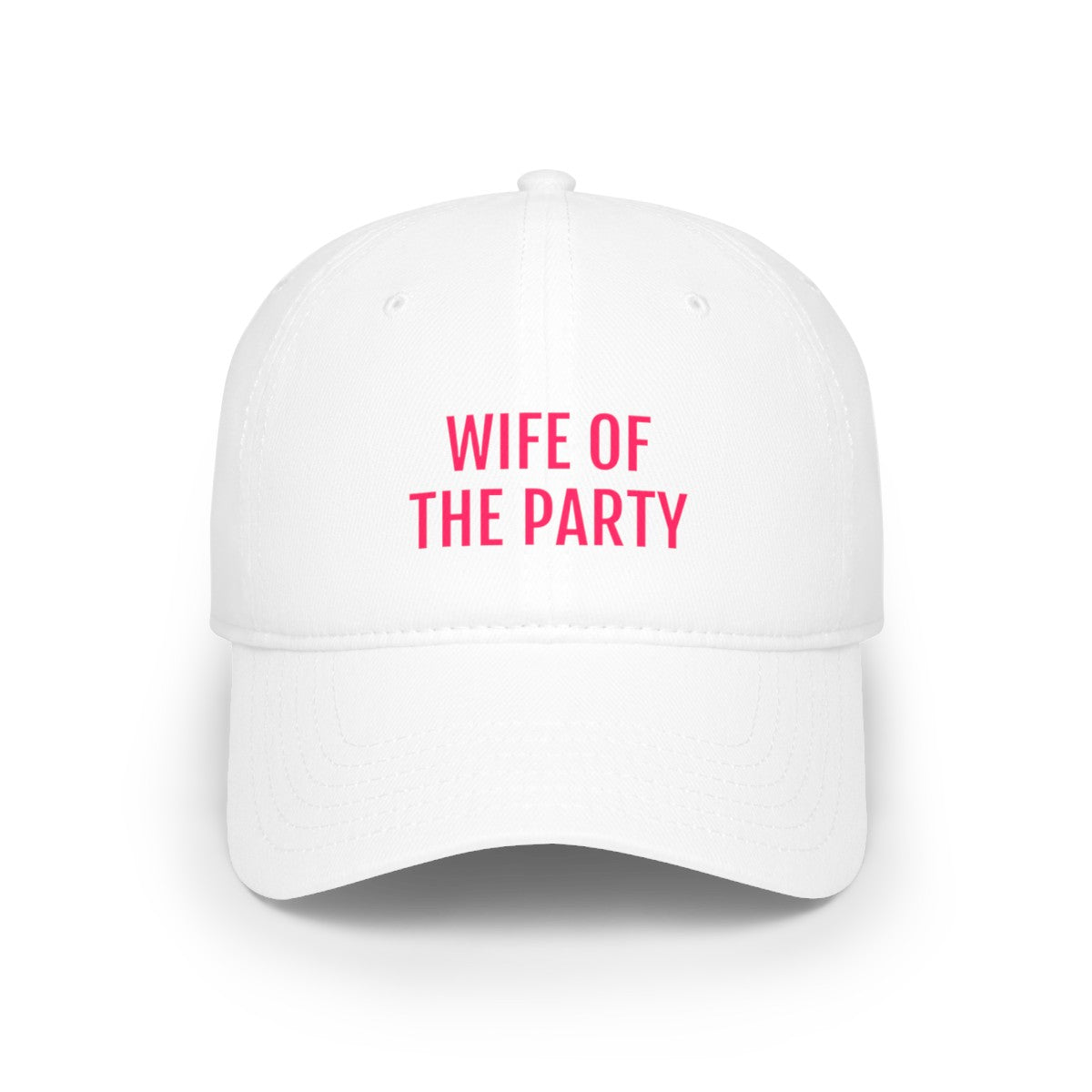 "Wife of the Party" Low Profile Baseball Cap for New Bride, Bride-to-Be, Just Married