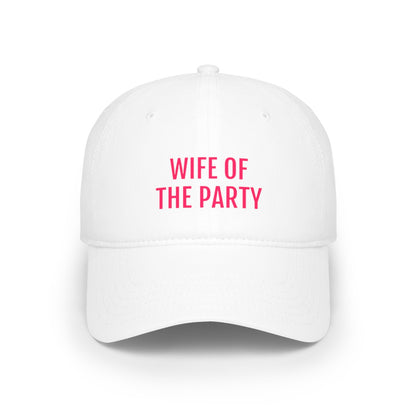 "Wife of the Party" Low Profile Baseball Cap for New Bride, Bride-to-Be, Just Married