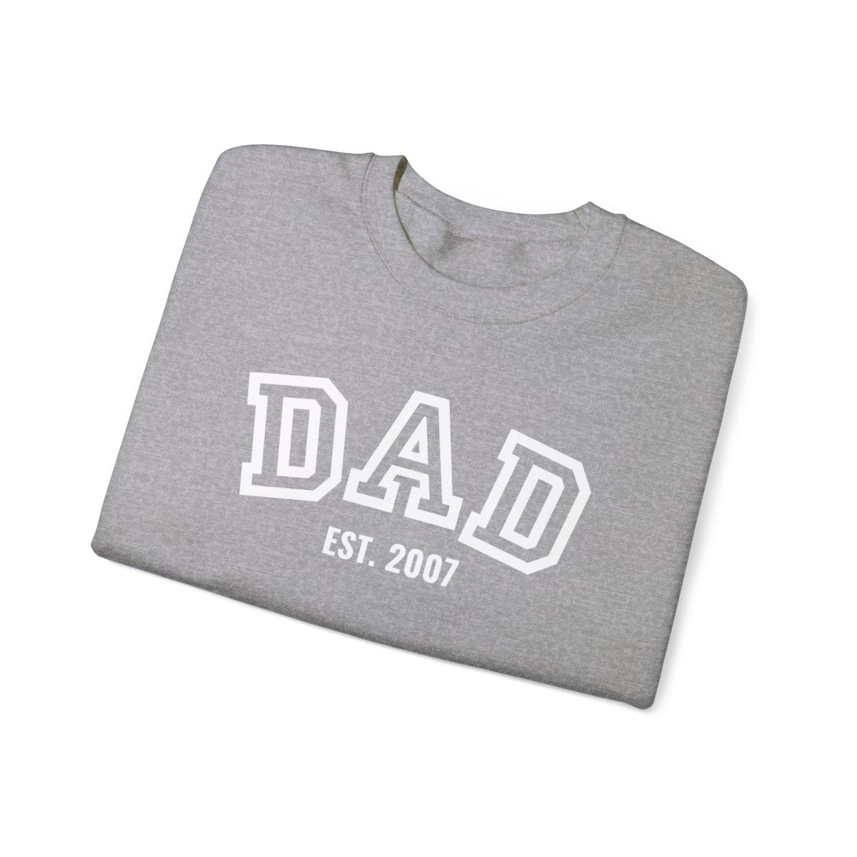 Dad Personalize Sweatshirt with Established Year and Kids Names on Sleeve - Unisex Heavy Blend™ Crewneck Sweatshirt