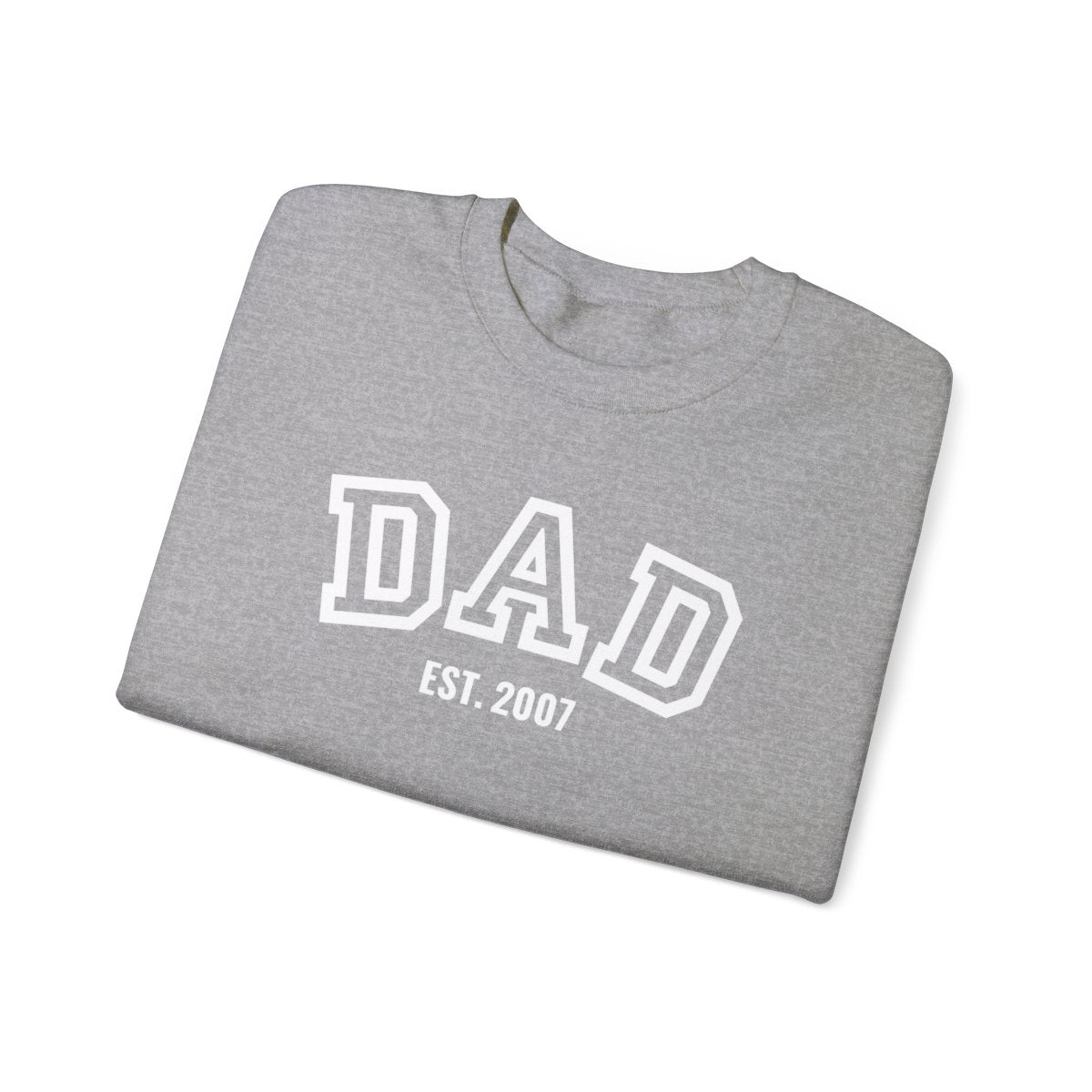 Dad Personalize Sweatshirt with Established Year and Kids Names on Sleeve - Unisex Heavy Blend™ Crewneck Sweatshirt